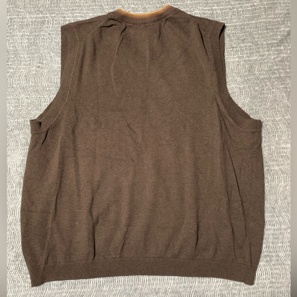 3/$10 Men’s STRUCTURE Brown Sleeveless Sweater Vest Size EXTRA LARGE - Picture 3 of 8